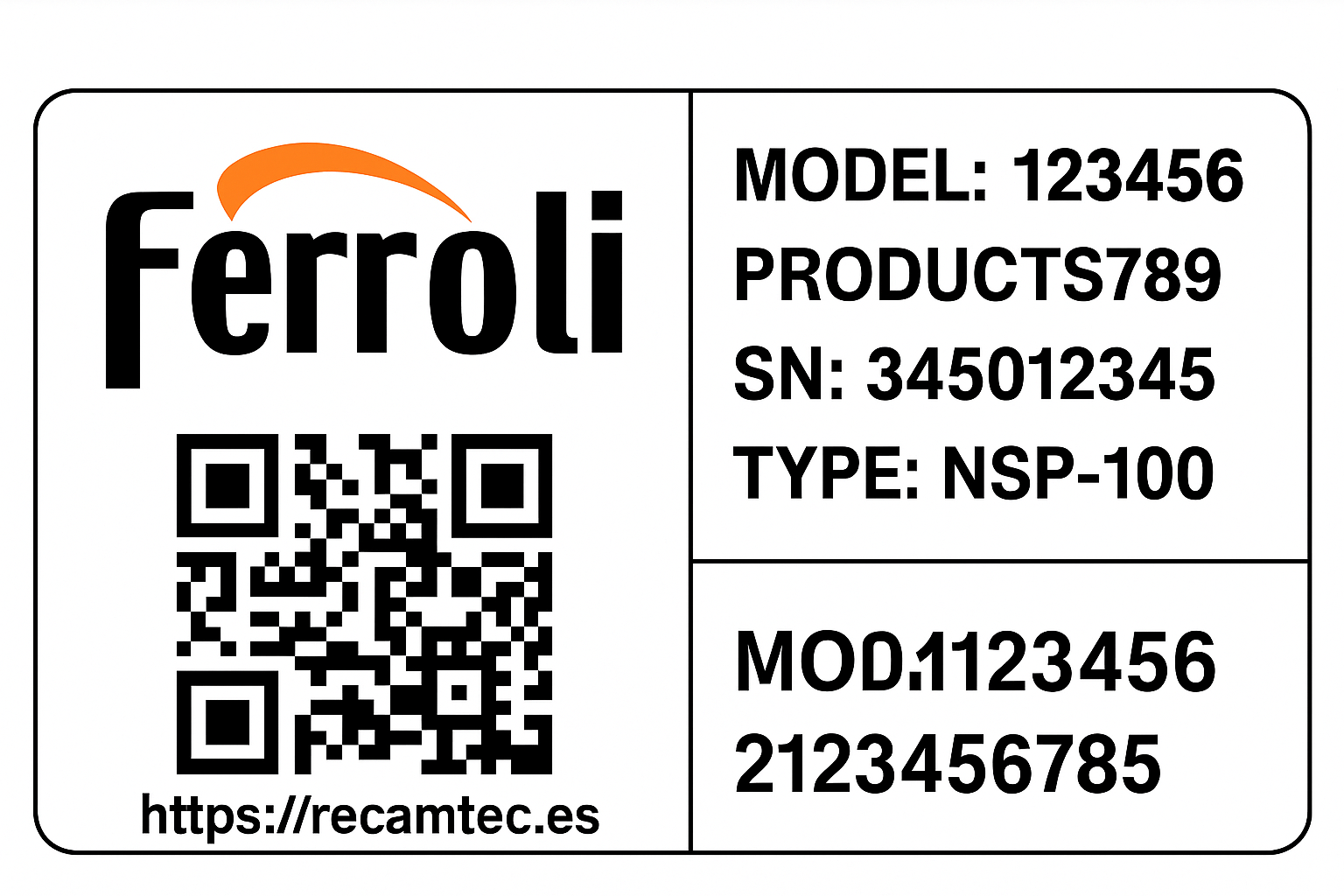 Repuestos y recambios Ferroli en Madrid