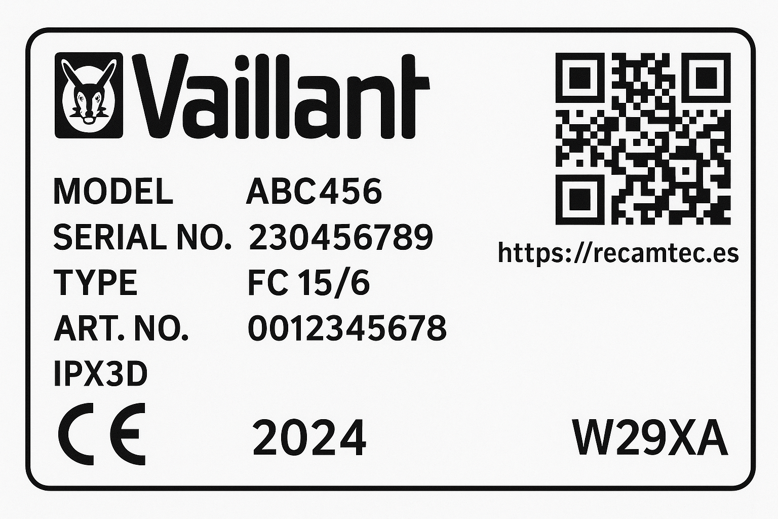 Repuestos y recambios Vaillant